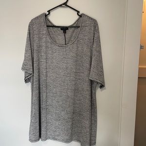 Black and white stripe lame Bryant top